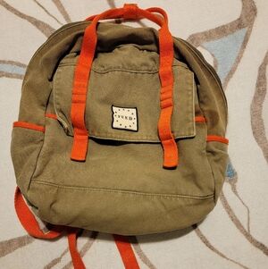 Feed Olive Backpack with Orange Straps